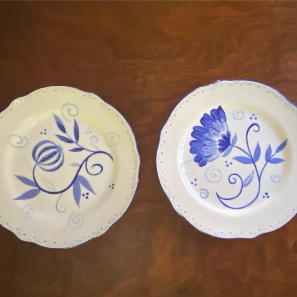 Noritake Susan Sargent blue floral vintage plates set of 2